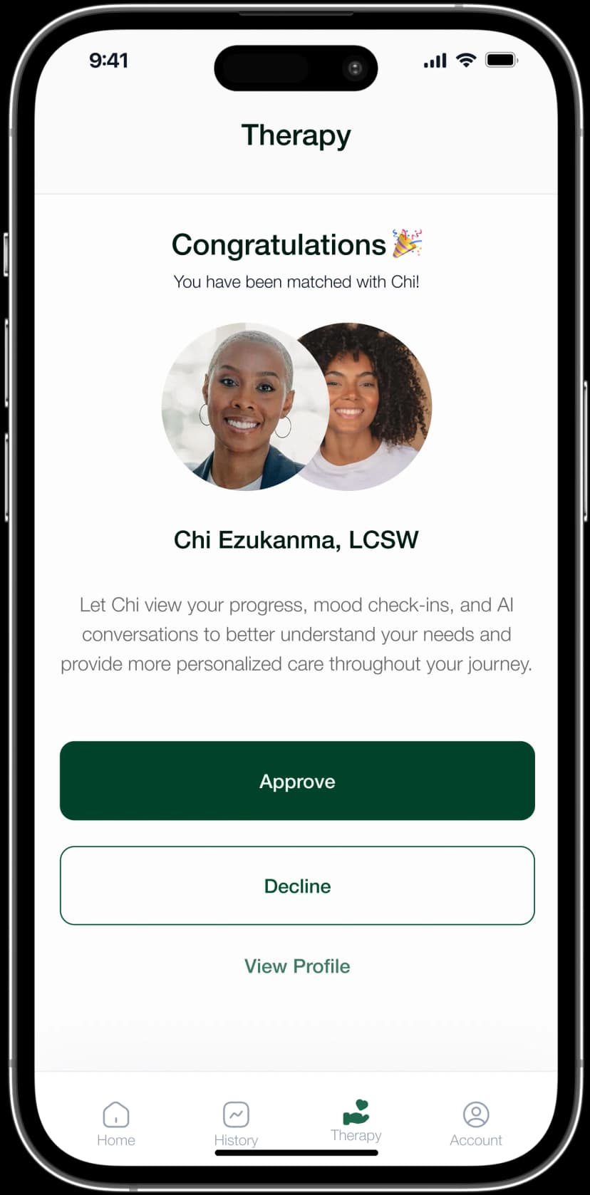 Therapy App Mockup